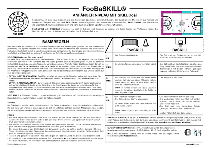 FooBaSKILL Regeln Anfänger mit SKILLGoal